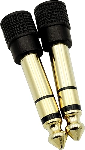 Miniatura 3 de Chadou Adaptador de audio de 0.250 in (1/4 pulgada) macho a 0.138 in (1/8 pulgadas) conector de auriculares estéreo hembra chapado en oro, paquete