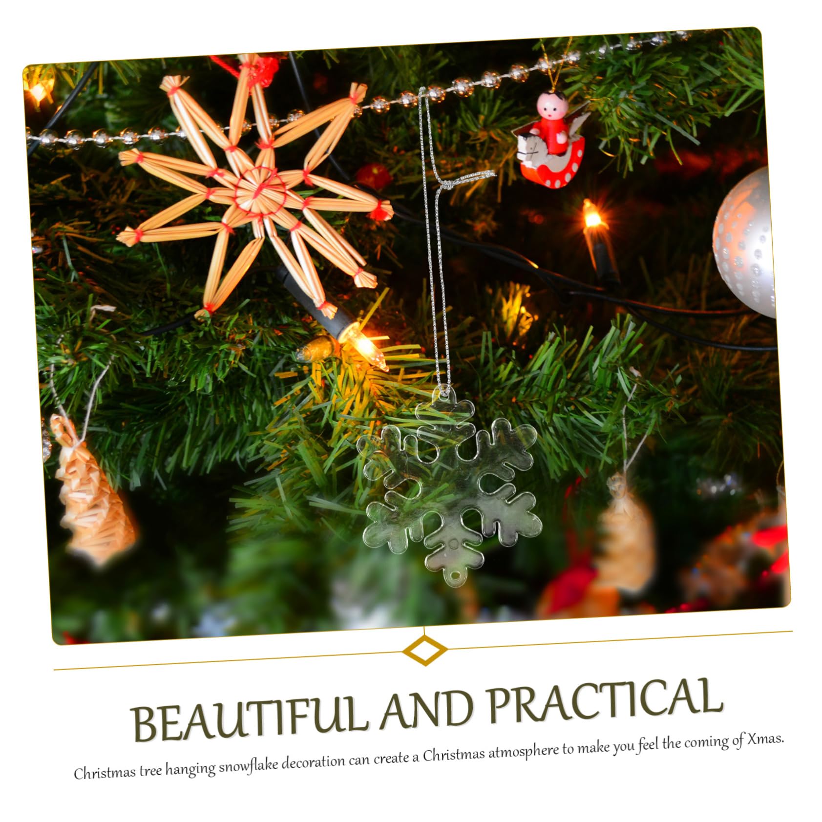 Cabilock Lot De 2 Décorations De Noël Élégantes À Suspendre Flocons De Neige Pendentifs pour Sapin De Noël pour La Décoration Intérieure 100 Pièces X 2