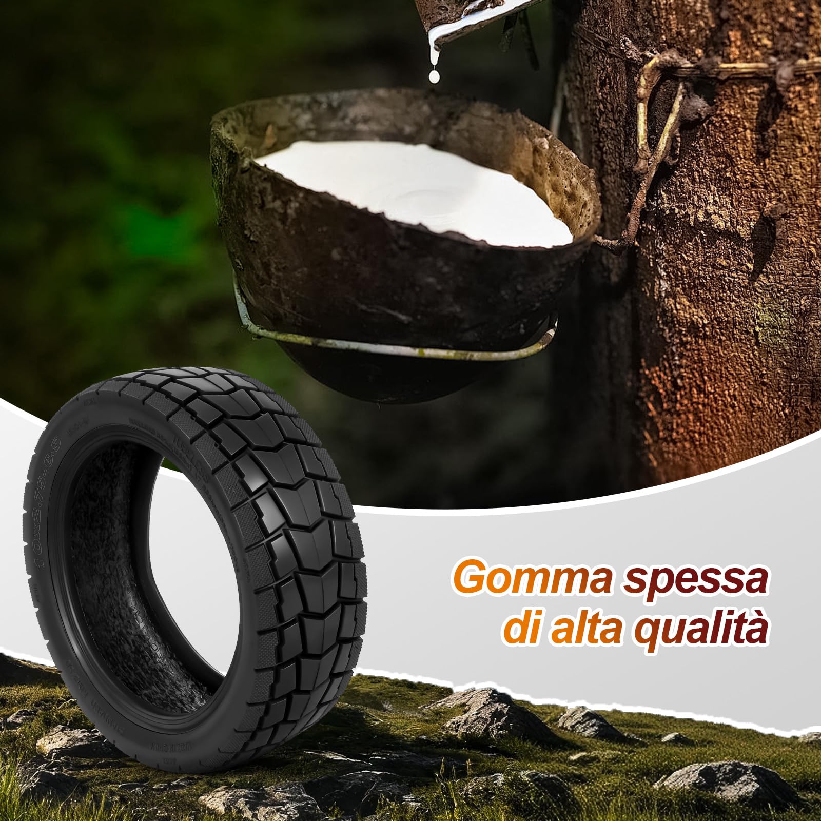 Pneumatici a depressione 10x2.75-6.5 per Speedway 5/Dualtron 3/Zero 10X/VSETT, pneumatici tubeless, pneumatici anteriori/di riserva per skateboard elettrico da 10 pollici