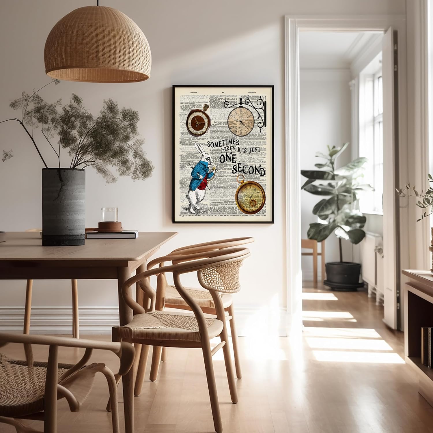 Poster Master Forever Is Just One Second Print - Dictionary Poster - Alice Wonderland Art - Housewarming Gift for Boy, Girl - Decor for Bedroom, Nursery, Kid's Room - 8x10 UNFRAMED Wall Art