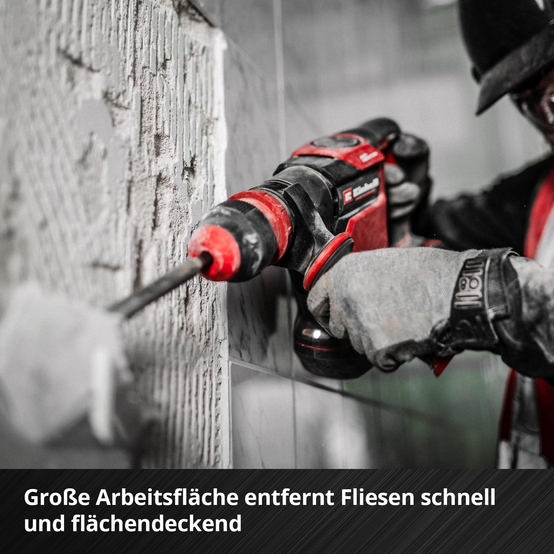 Einhell SDS Plus Fliesenmeißel 75x250mm (gekröpfte Form, Spatenkopf, große Arbeitsfläche, vielseitig einsetzbar, SDS Plus-Schaft)
