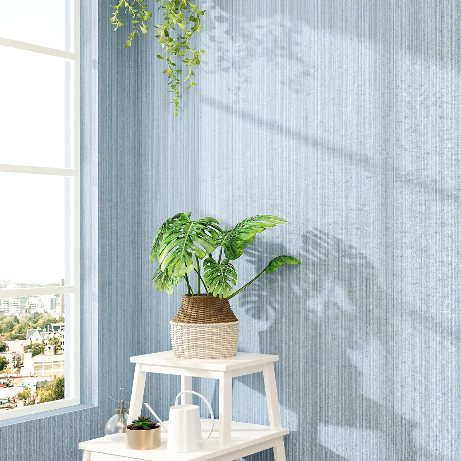 FUKU MON Dark Gray Vinyl/PVC Grasscloth Textured Wallpaper 24" X 394" Fabric Contact Wall Paper Linen Peel and Stick Self Adhesive for Walls Cabinets Bedroom Counter Top Liners Fireplace