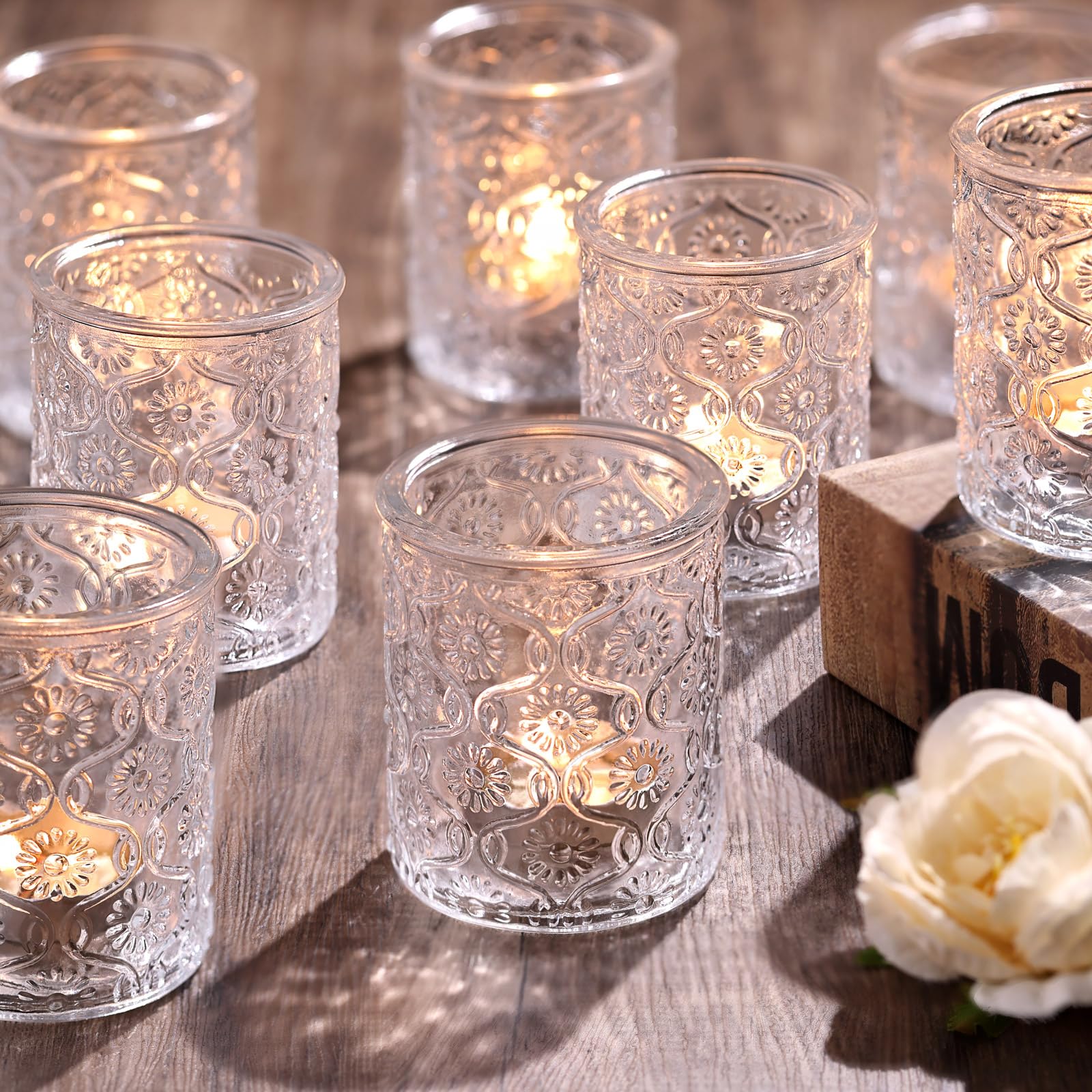 Volens 24pcs Clear Votive Candle Holders for Table Centerpiece, 2.16"x2.65"