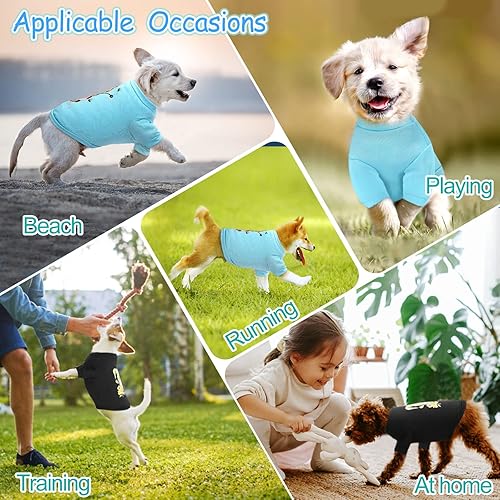 Miniatura 5 de 2 piezas de ropa para perro, lindas camisas de verano con estampado de abejas de gnomos, camiseta suave para mascotas, ropa transpirable para