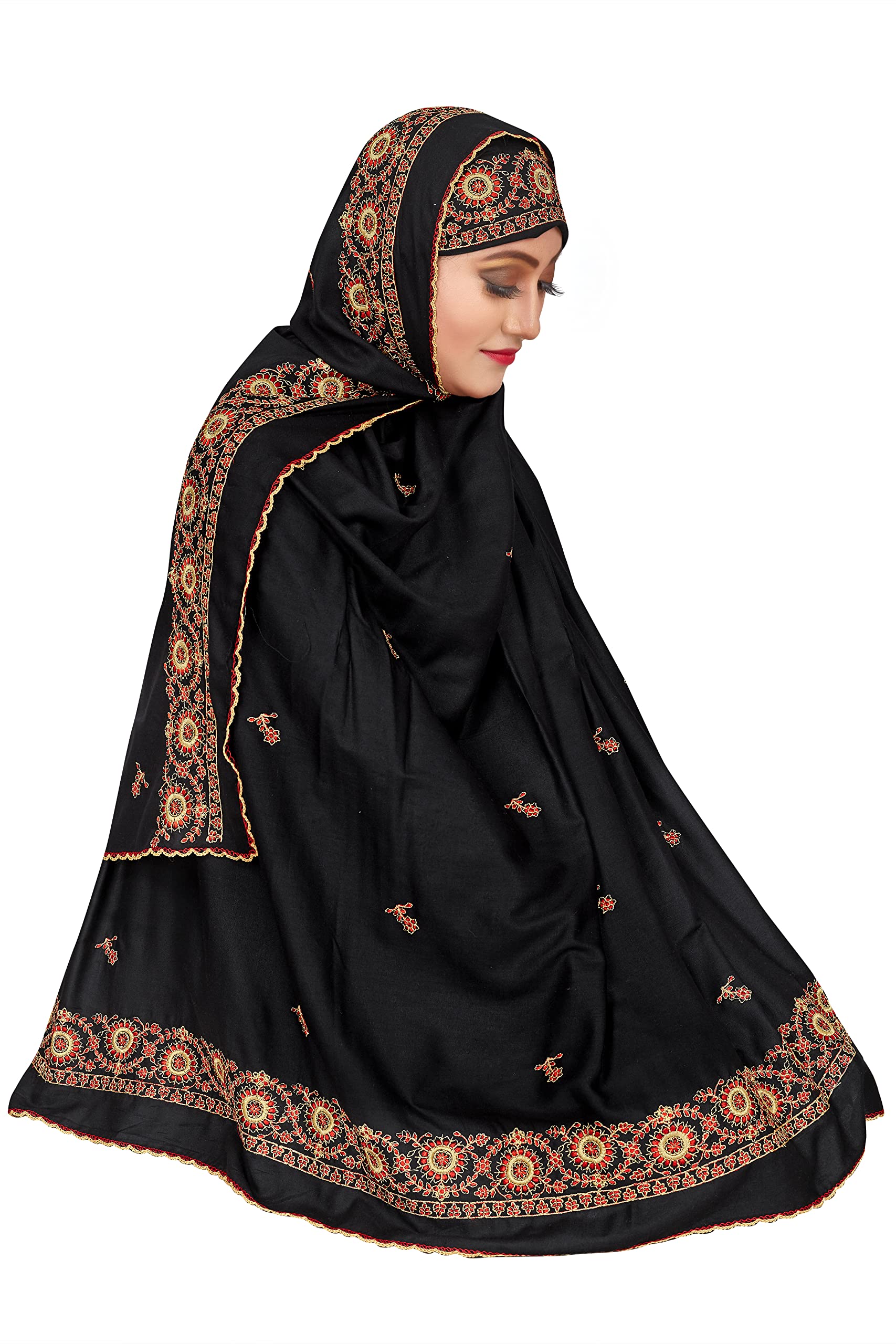ebadat Soft Viscose Jersey Hijab for Women – Stretchable, Breathable Khimar with Under Scarf & Frilled Adjustable Design, Ready-to-Wear Ramadan Scarf for Modesty & Comfort-picture-12