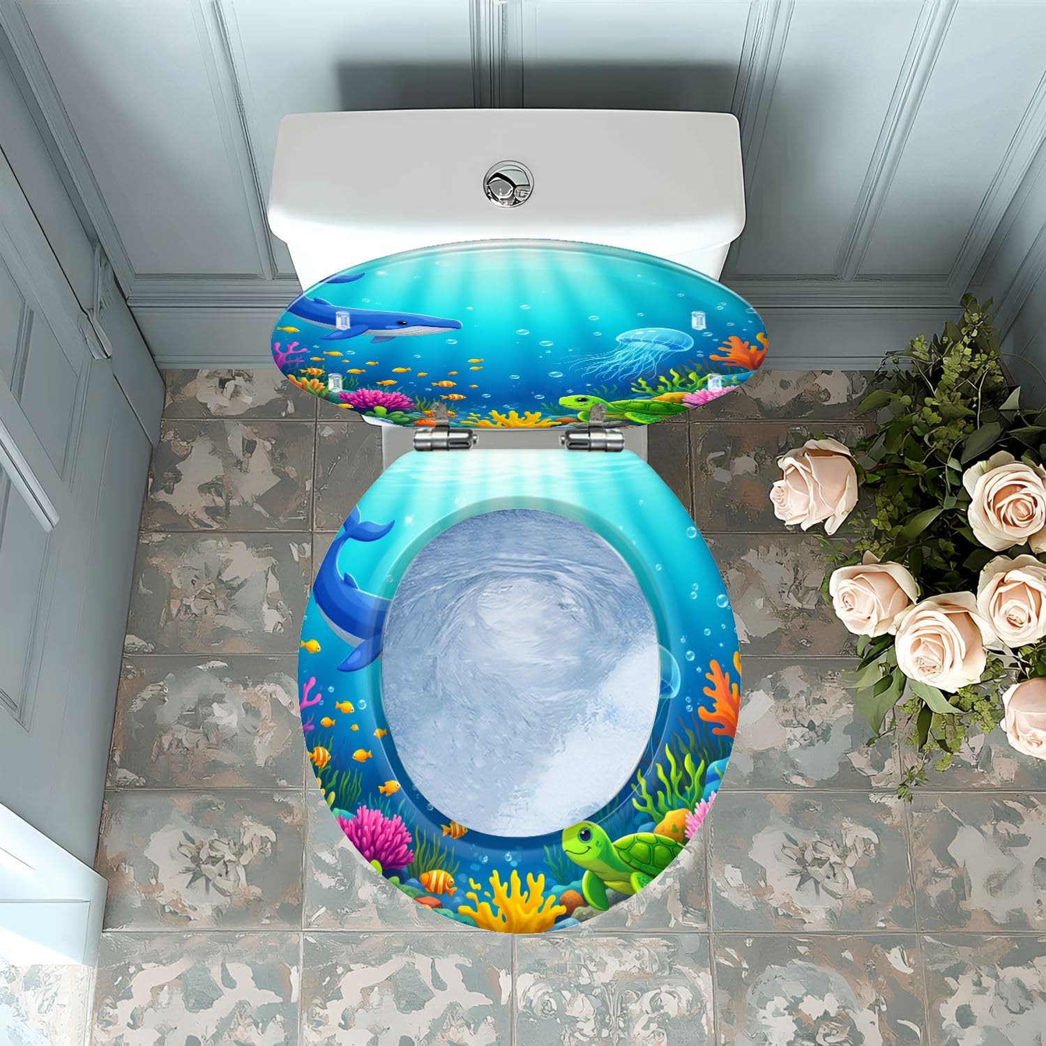 Asiento de inodoro redondo genérico Quiet Close para baño doméstico