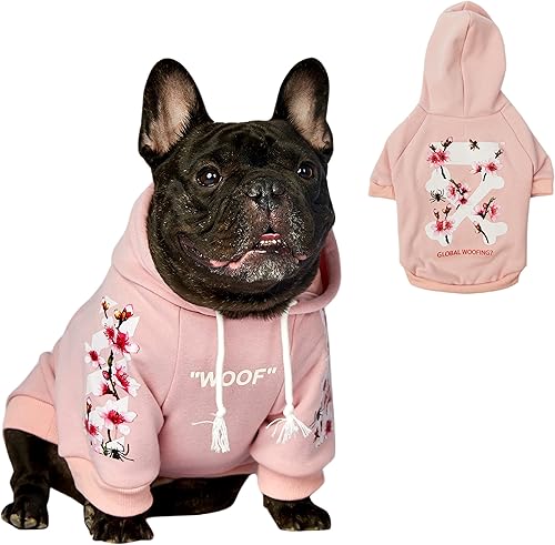 ChoChoCho Woof - Sudadera con capucha para perro, sudaderas con capucha de perro de diseño para razas pequeñas, medianas y grandes, sudaderas con