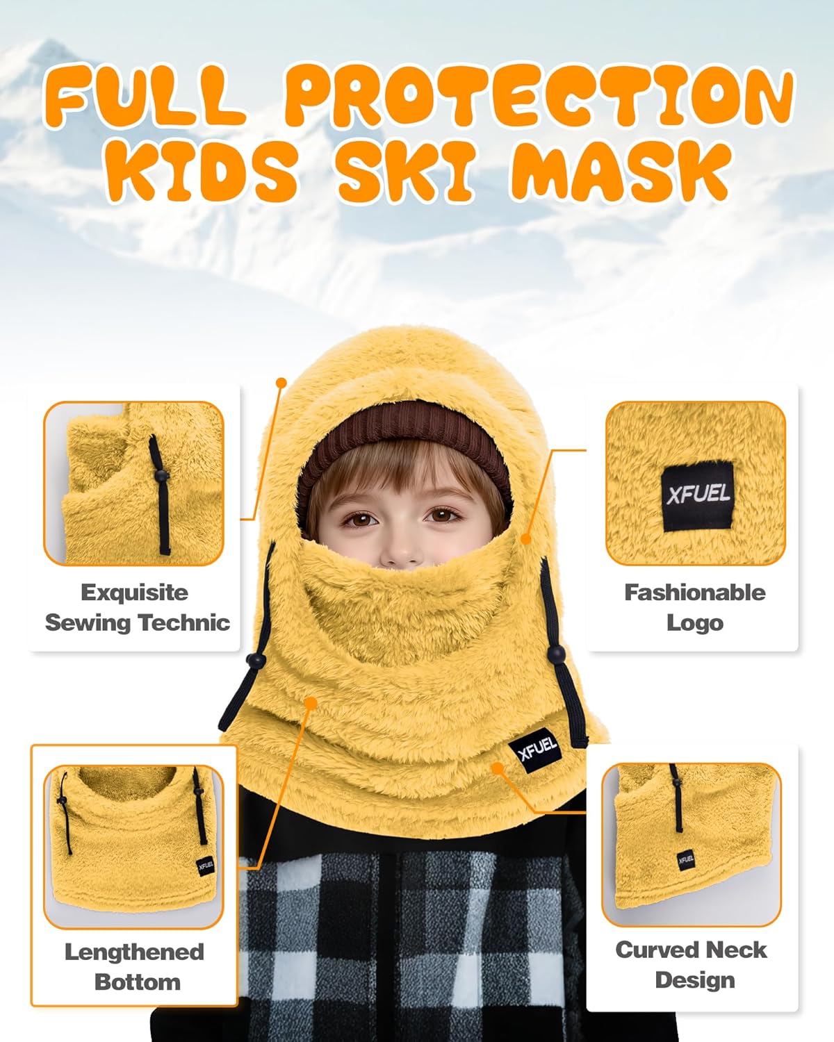 Kids Winter Balaclava Face Mask, Thermal Ski Hood Hat, Windproof Neck Warmer Scarf for Boys Girls - Image 3
