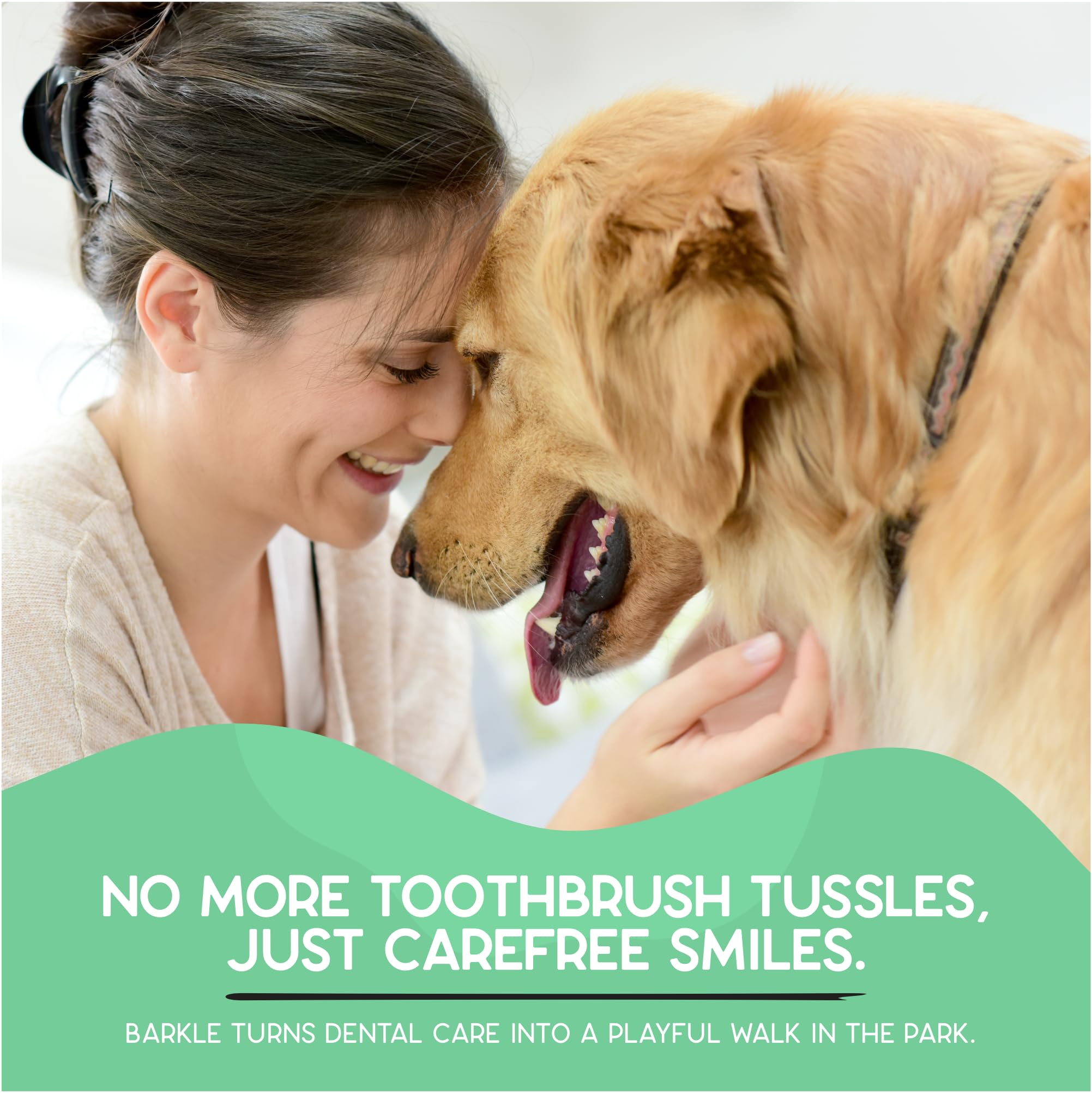 Barkle Gel de limpieza de dientes de perro, el mejor kit de cepillo de dientes para perros comprobado por veterinarios para eliminar la placa, el sarro y la placa