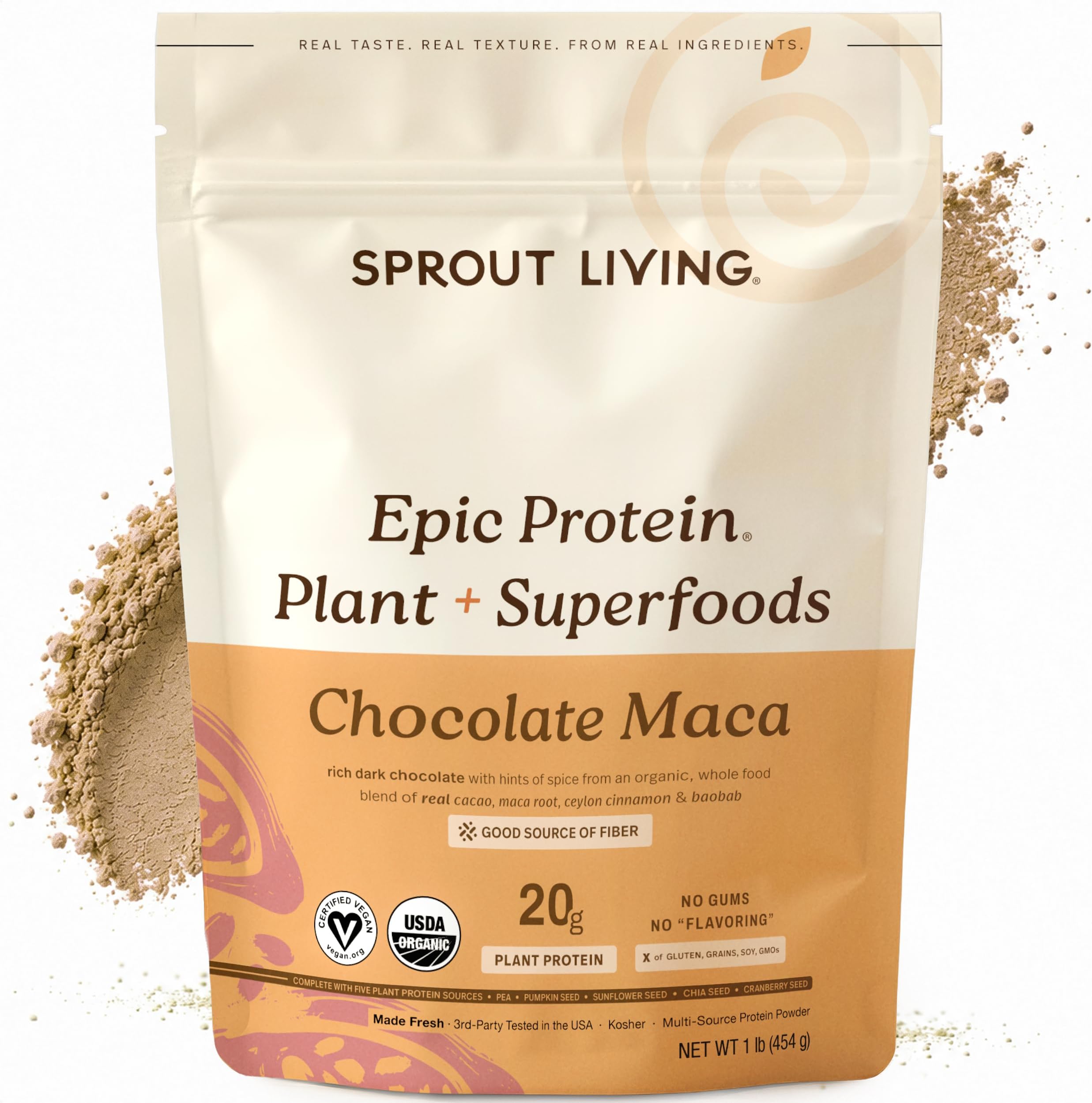 Sprout Living Epic Protein Chocolate Maca, 454 g