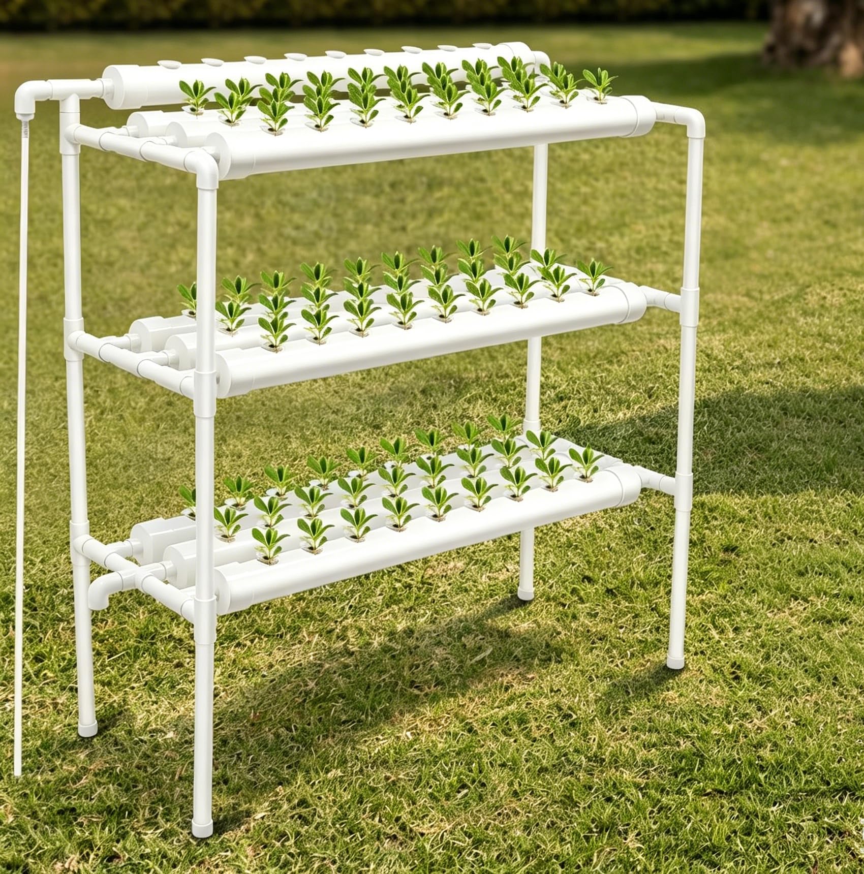3 strati, 90 siti vegetali, 10 tubi, idroponico, kit per la coltivazione di piante vegetali, sistema idroponico, sistema operativo da giardino, in PVC