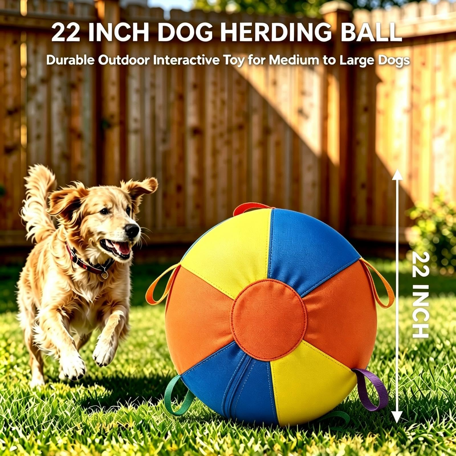 Herding Ball für Hunde, 55,9 cm Hundehüttenball, riesiger Hundeball mit Griff