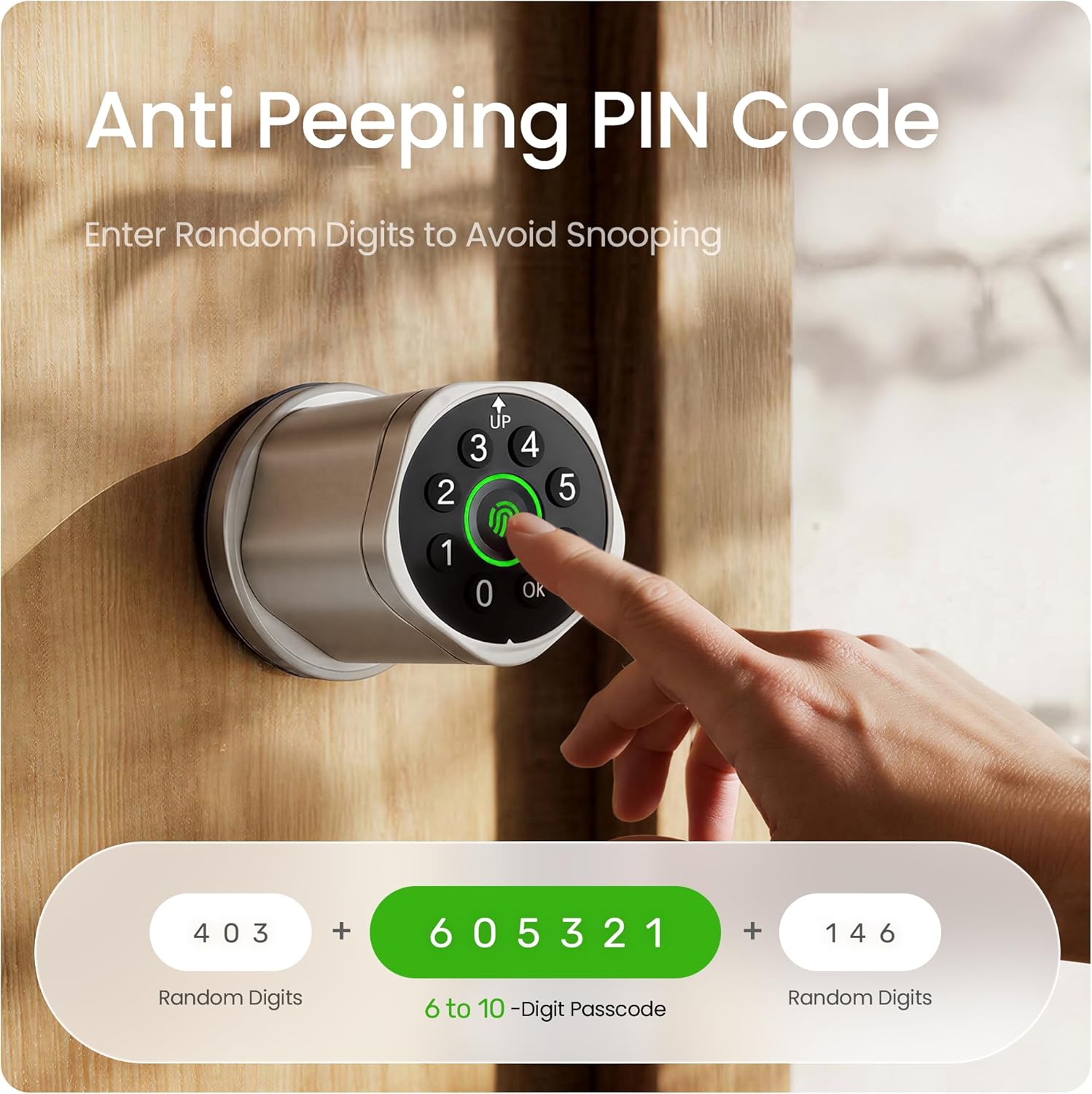 Leydebong 4-in-1 Smart Door Lock with Fingerprint and Keypad - Keyless Entry Electronic Lock with App and Mechanical Key - Easy Installation Smart Door Knob for Home Office Bedroom & Apartment