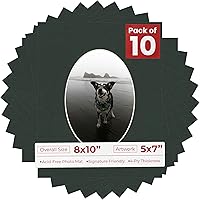 Vista 130 de Tapete de 8 x 10 pulgadas, corte biselado para fotos de 5 x 7 pulgadas, con apertura de tablero de fotos ovalado blanco precortado, sin ácidos, mate