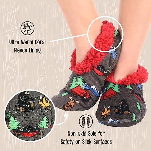 Miniatura 5 de Lazy One Fuzzy Feet Slippers for Women, Cute Fleece-Lined House Slippers, Non-Skid Slipper Socks