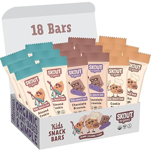 Miniatura 8 de Skout Organic Barras de bocadillos de galletas de almendras para niños (paquete de 18)  Barras de aperitivos orgánicas para niños  Bocadillos