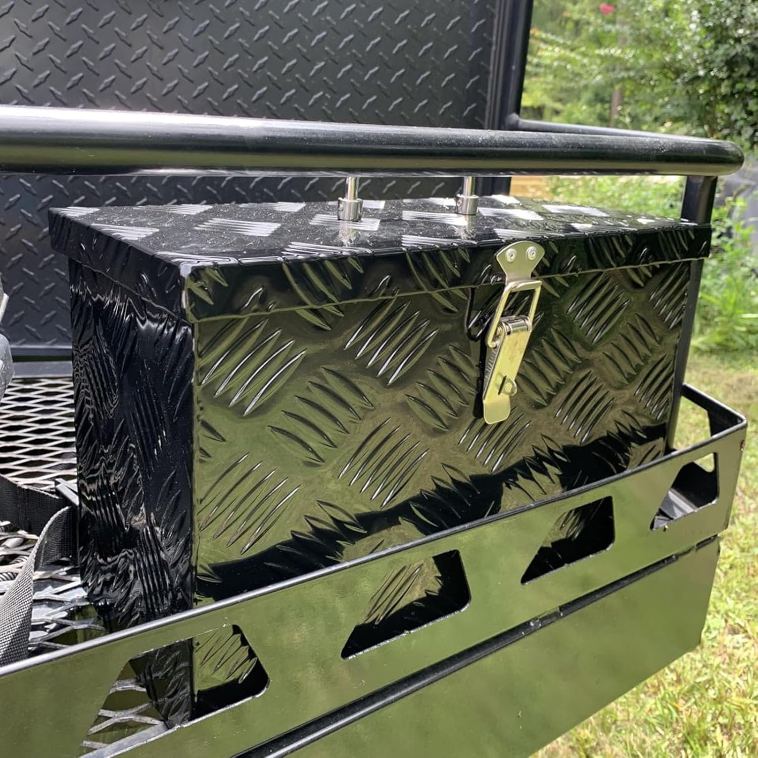 Eujgoov 16 Inch Aluminum Truck Bed Tool Box Heavy Duty RV Trailer Storage Organizer with Sealed Design for Pickup Trucks ATV Garage Tools