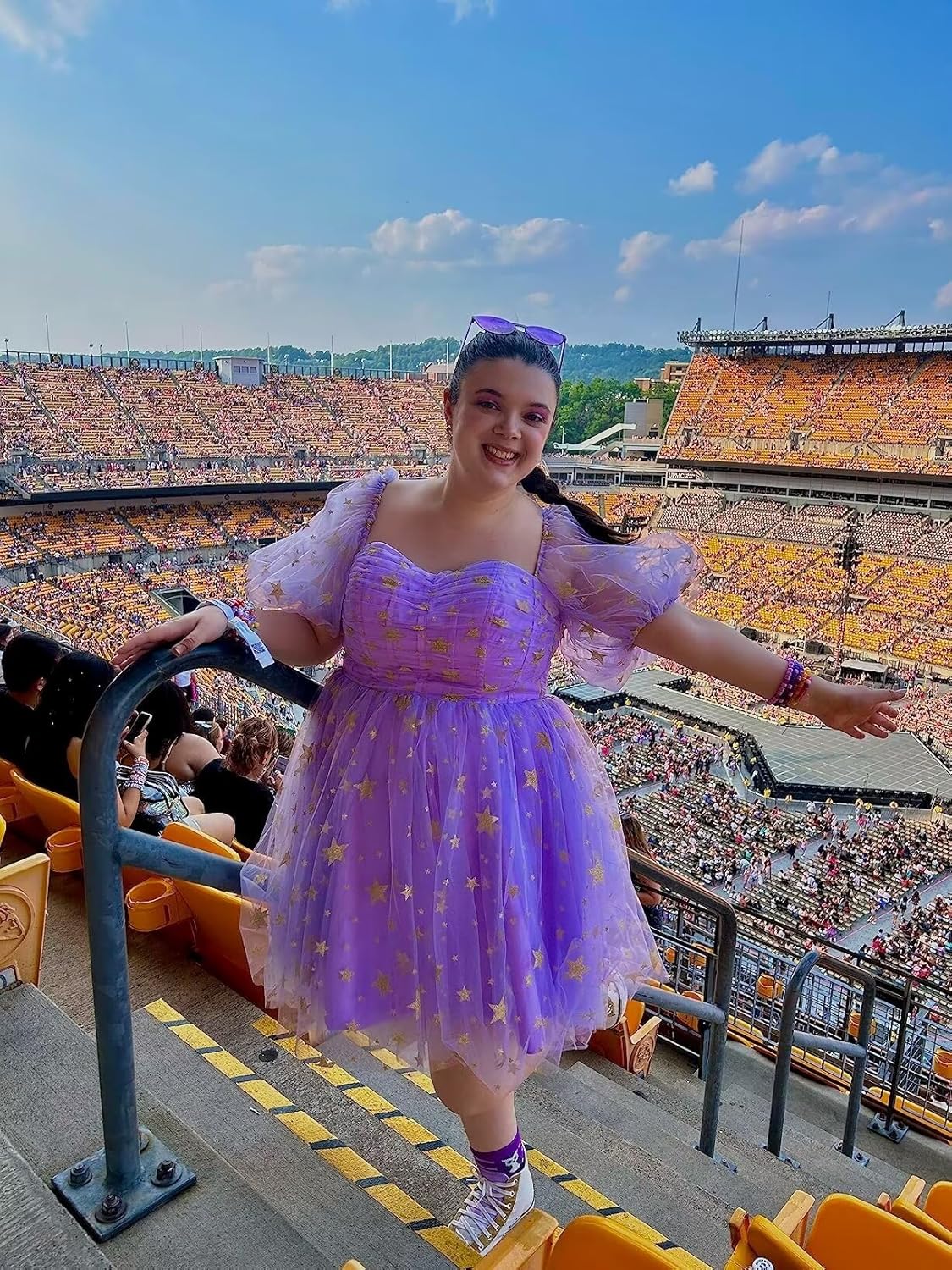 Eightale Tulle Homecoming Dresses Short A-Line Sparkle Starry Prom Party Gowns