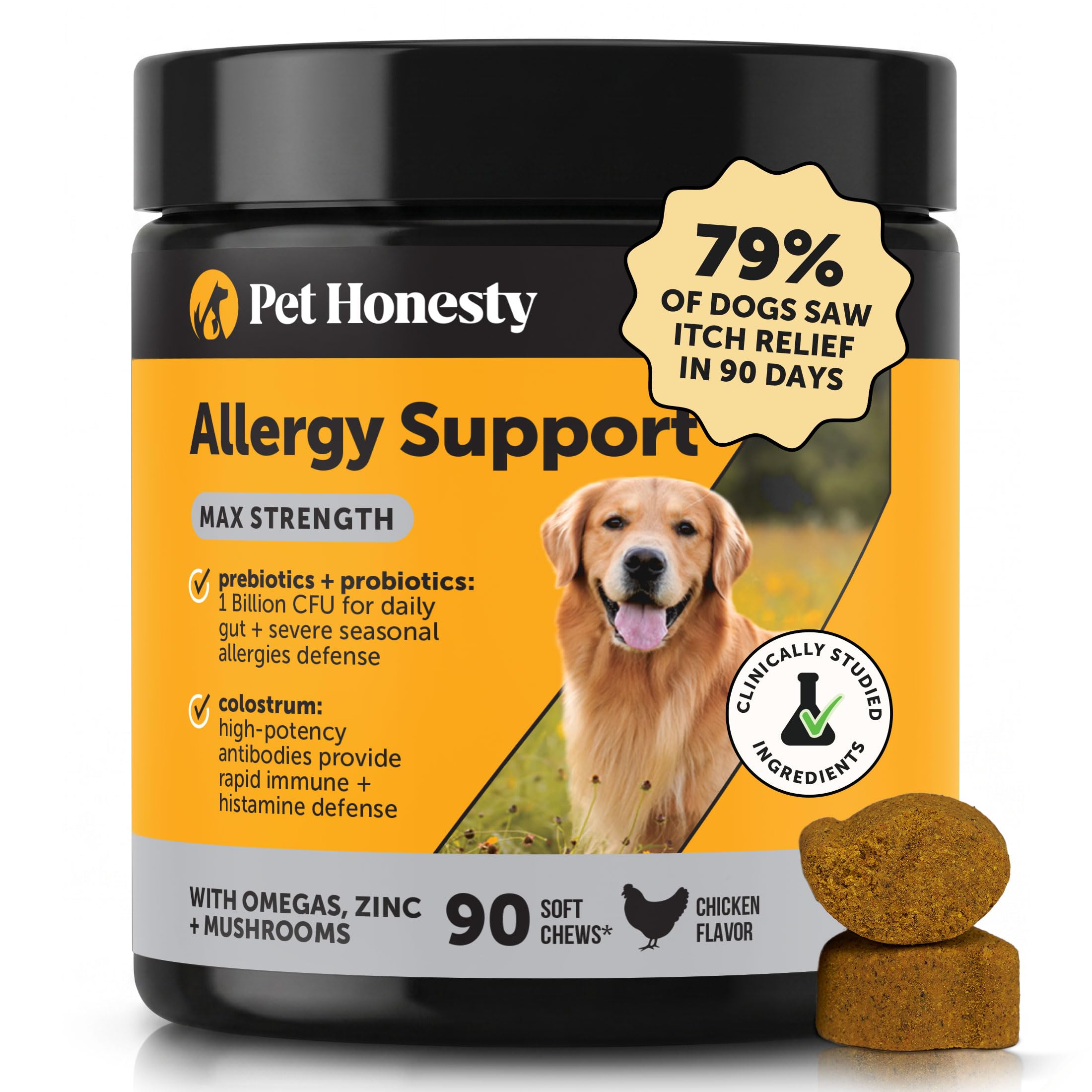 Pet Honesty Max Strength Dog Allergy Chews (90 Count)