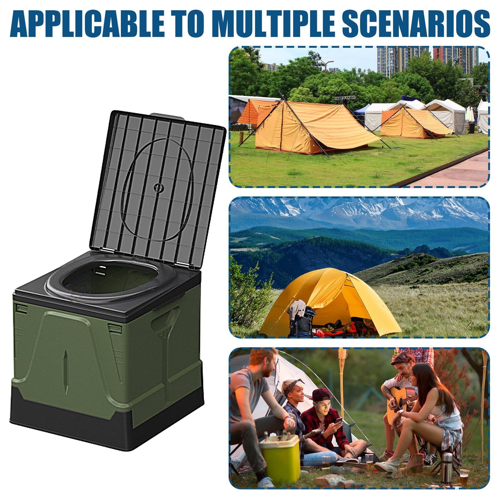 Inodoro Portátil Para Autocaravana Portátil Telescópico 181 kg De Carga | Orinal de Viaje Portátil para Coche para el de Adultos y Niños en Camping, Senderismo, Coche, y Playa