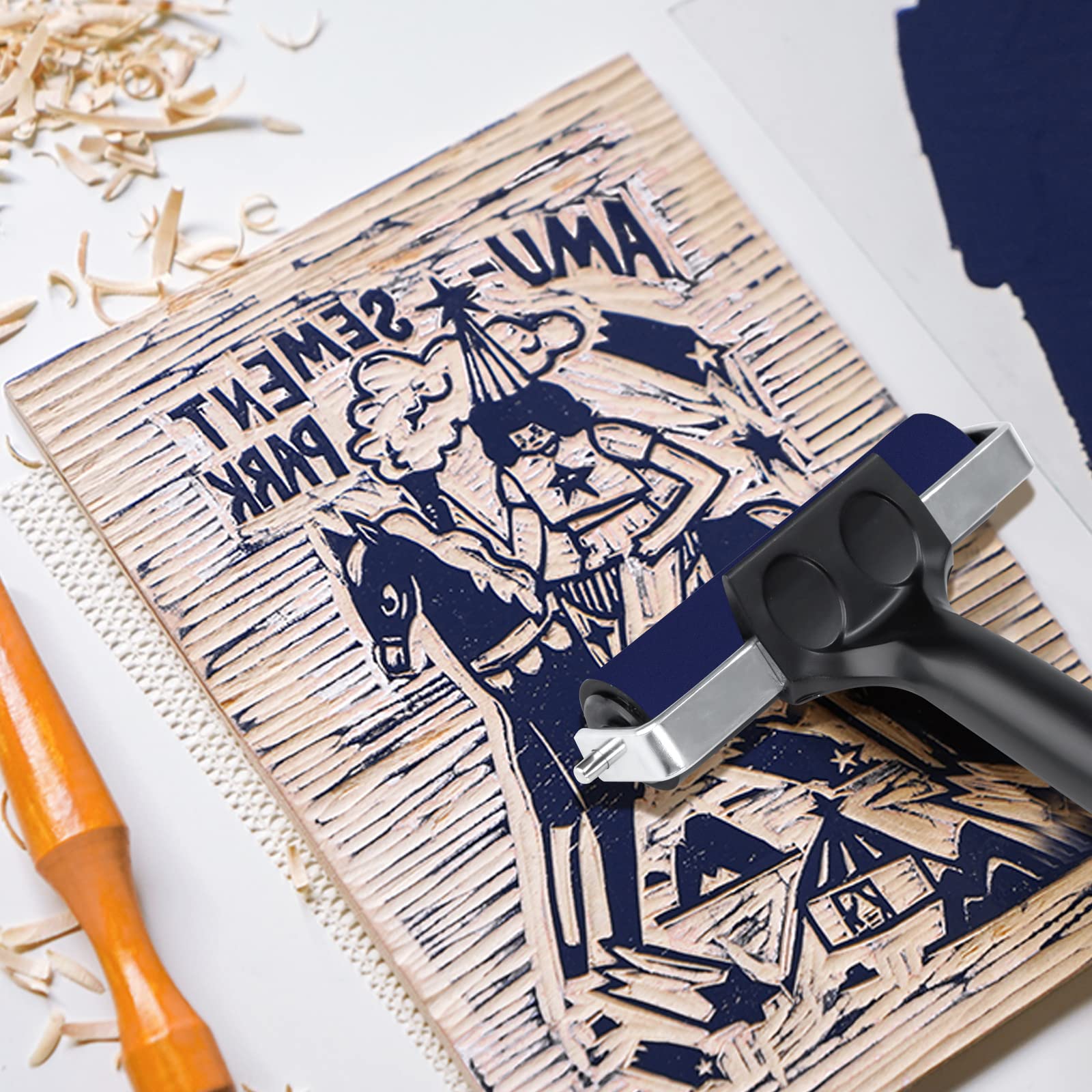 Rullo in Gomma, 2 Pezzi Rullo di inchiostro Brayer Rullo di Colla per incisioni e Stampe, Sfondi, Stampaggio A Blocchi di inchiostro, Strumenti carta da parati e bricolage (6 e 10 cm)