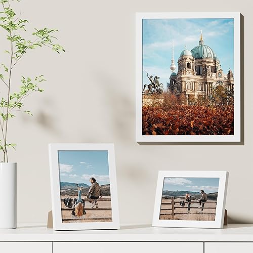 Vista 624 de Vittanly - Juego de 9 portarretratos, plexiglás resistente a rupturas, exhibe fotos de 12 x 12 pulgadas o, con paspartú, de 8 x 8 pulgadas, marcos