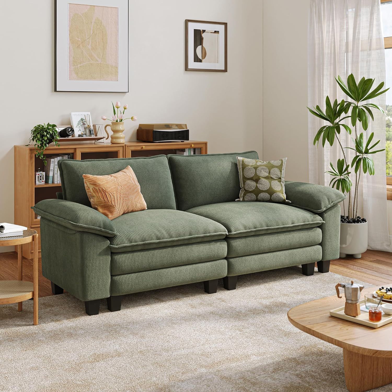 LINSY HOME 90 inch Modular Cloud Love Seat Sofa