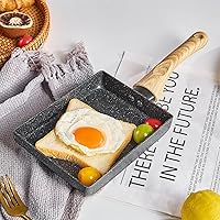 Vista 7 de Sartén de tortilla japonesa,Sartén antiadherente para huevos Tamagoyaki,Sartén rectangular pequeña con tapa,Espátula de silicona y cepillo