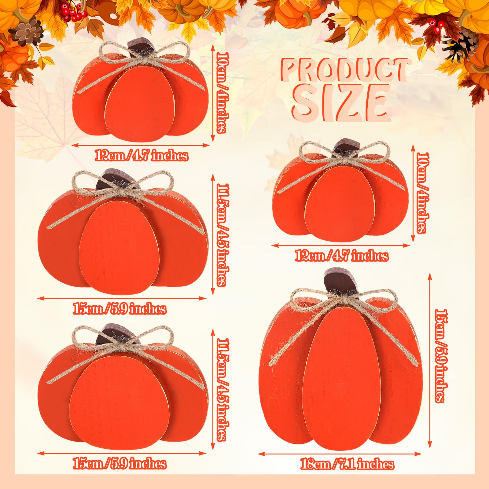 Thyle 5 Pcs Rustic Fall Tiered Tray Decor Set Autumn Farmhouse Decorations for Home Wooden Pumpkin Block Sign Halloween Pumpkin Spice Table Centerpieces