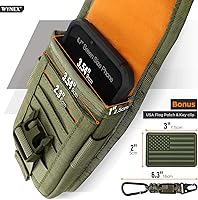 Vista 5 de WYNEX Funda táctica Molle para teléfono con hebilla de brújula, funda táctica Molle para teléfono universal, bolsa de cinturón y cintura para iPhone