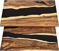 Lumber Grand 48x30 Epoxy Wood Table Top - Handcrafted Rectangle Desk Top for Office, Dining, Kitchen Counter | Durable Rustic Finish