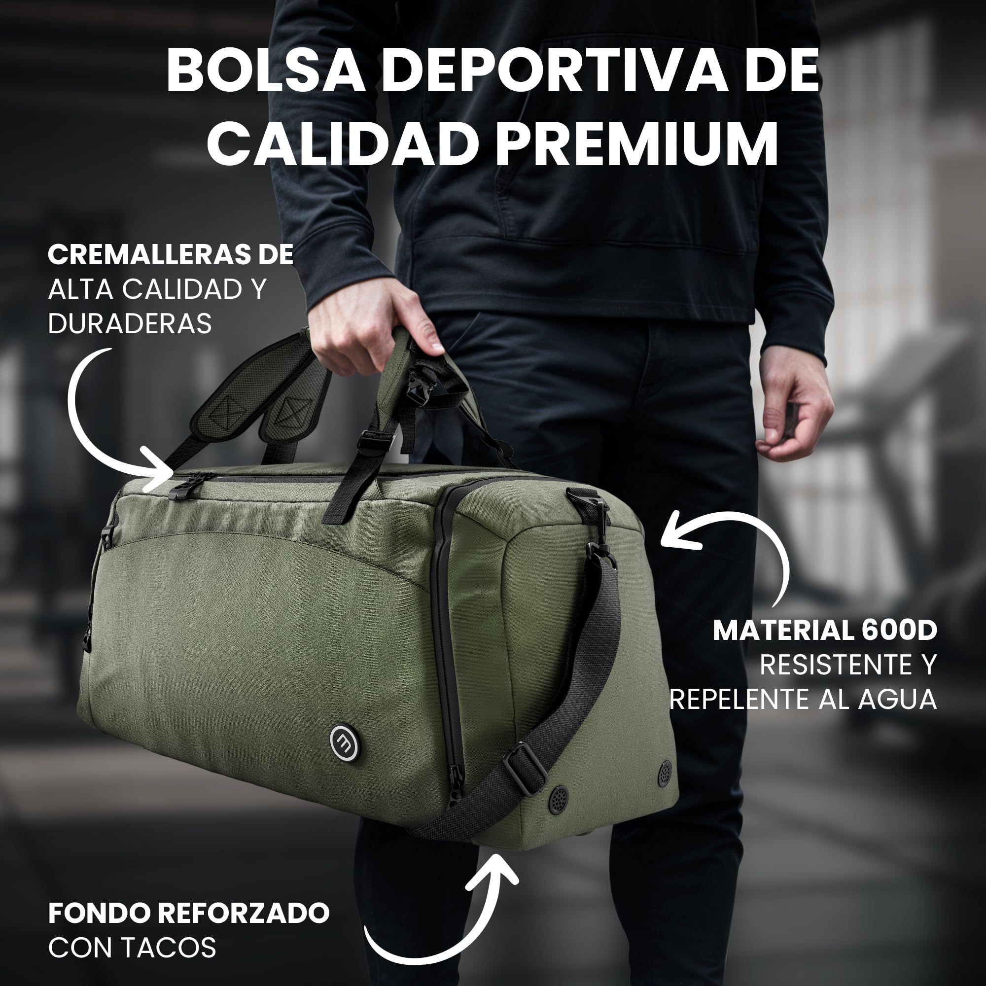 bemaxx Bolsa Deporte Hombre Mujer Bolsas de Viaje Compartimento Zapatos Ropa Mojada 40/60L Mochila 30/50L Fitness Gym Duffle Bag Travel