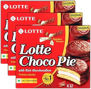 Lotte Choco Pie - 336g each (Pack of 12*3 - 36 Pieces)
