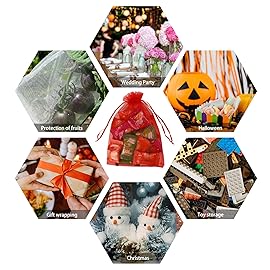 Wudygirl 100PCS Organza Bags 5X7 Inch Favor Bags Jewelry Bags Drawstring for Christmas Candy Wedding Favor Party Baby Shower(Red 5X7)