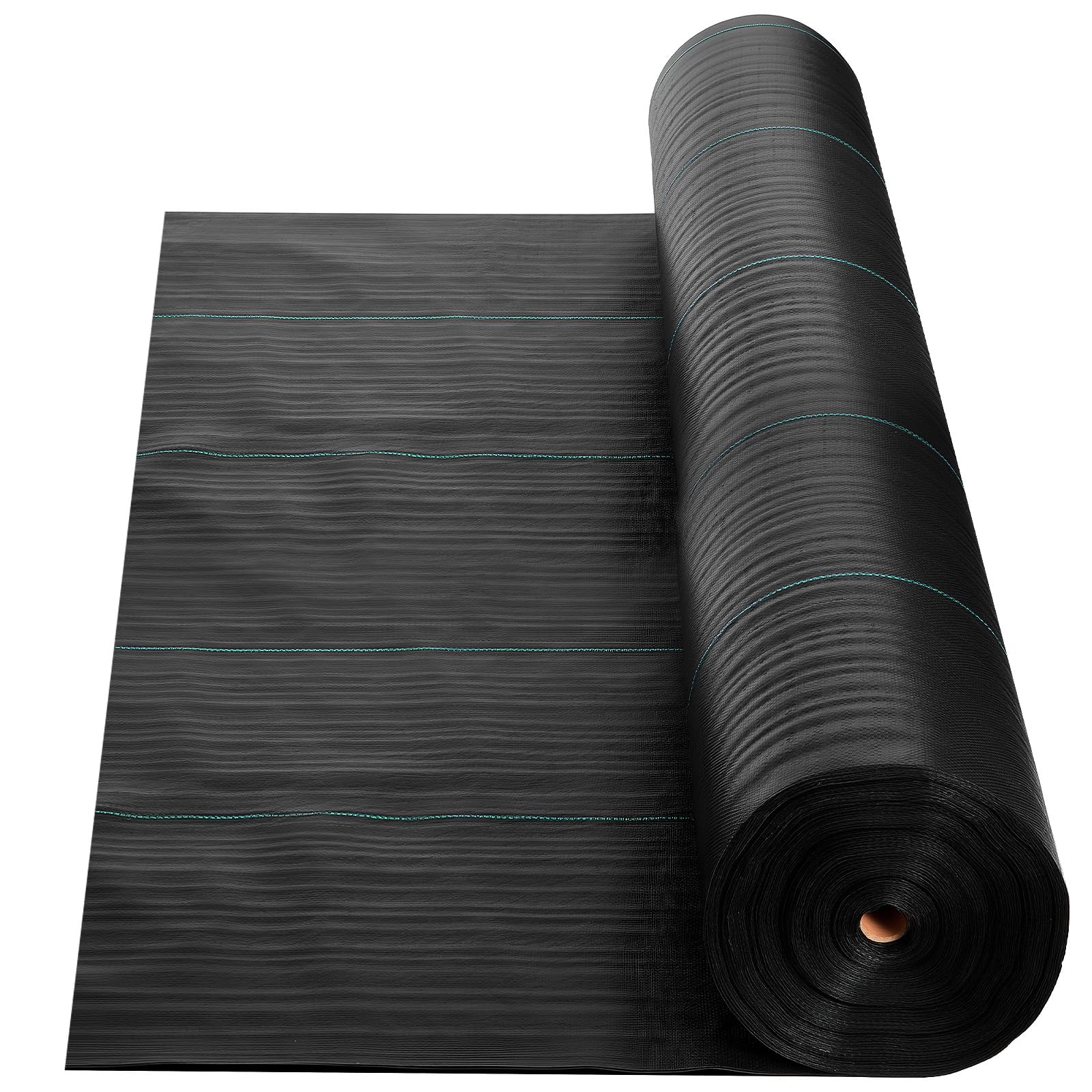 VEVOR Toile de Paillage 2x50 m Bâche Anti Mauvaise Herbe 100 g/m² Géotextile Anti Repousse Tissé PP Noir