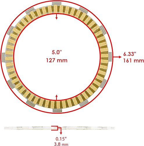 Miniatura 3 de Caltric Placas de fricción de embrague compatibles con Suzuki DL1000 V-Strom VStrom 1000 2002 2003 2004-2012
