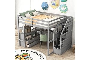 BIADNBZ Full Size Loft Bed with Stairs - A Space-Saving Sanctuary for Adults and Teens