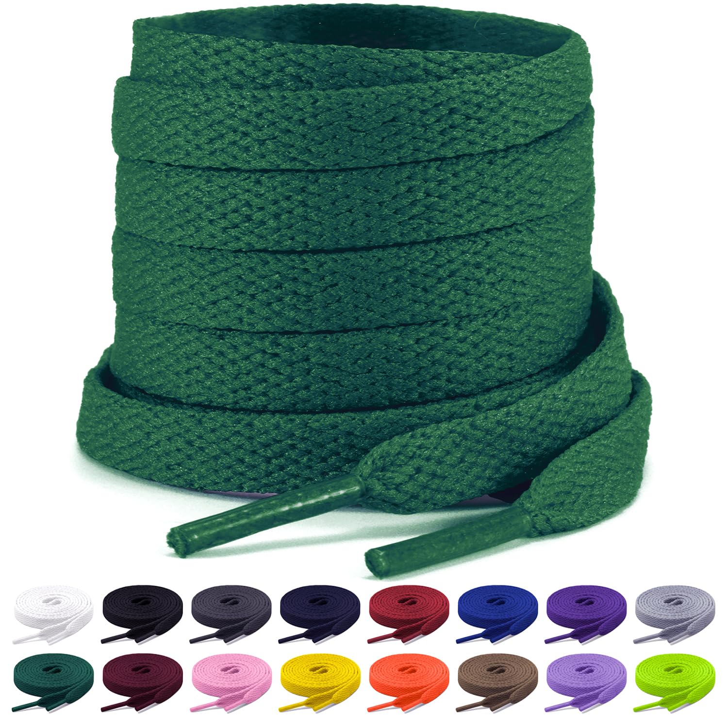 Shecret 2 Paar Flache Schnürsenkel, 8mm Breite Schnürsenkel, Flache Schnürsenkel Ersatz Reißfeste Schuhbänder für Turnschuhe, Laufen, Erwachsene, Kinder, Polyester
