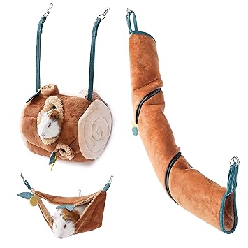 JanYoo Hamster Hammock Cage Accessories Hanging Fleece Bed Swing Bag for Sugar Glider Guinea Pig (3 pcs)