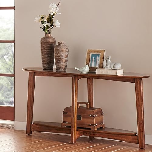 Miniatura 2 de Monterey - Mesa de madera moderna de mediados de siglo de 60 pulgadas de largo, color castaño cálido