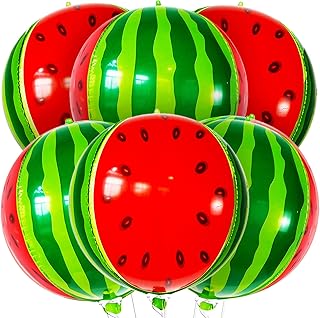 Watermelon Balloons for Watermelon Party Supplies - Pack of 6 | Balloons for Watermelon Party Decorations | One In A Melon Party Decorations for Watermelon Birthday Decorations | Watermelon Balloon