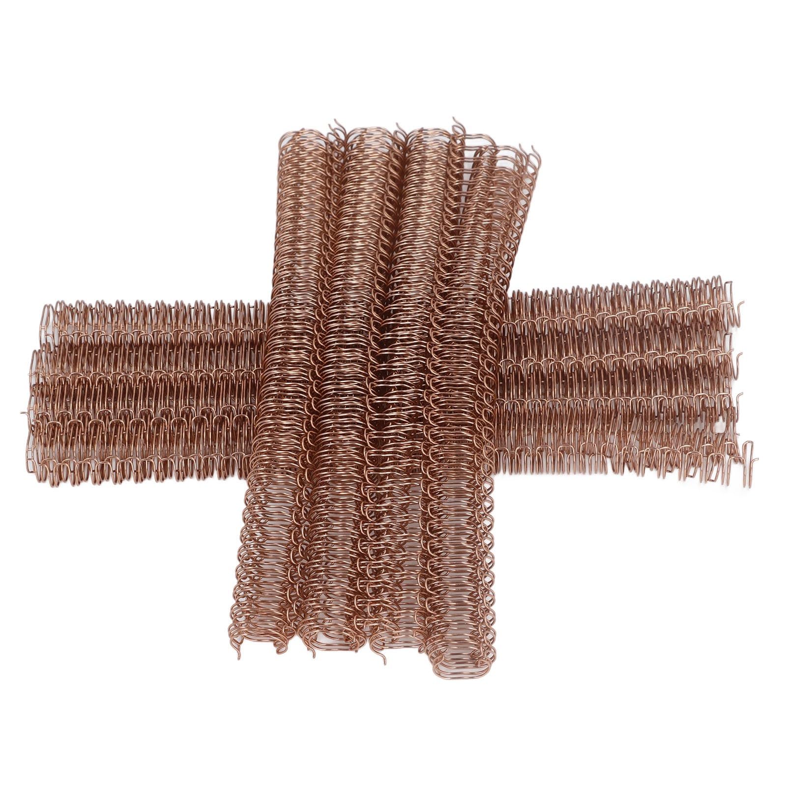 100 Stück Doppelring-Drahtbinderücken, Kapazität 100 Blatt, 3:1 Teilung, 34 Schlaufen, 12,7 mm Durchmesser, Set für A4-Papier (Roségold)