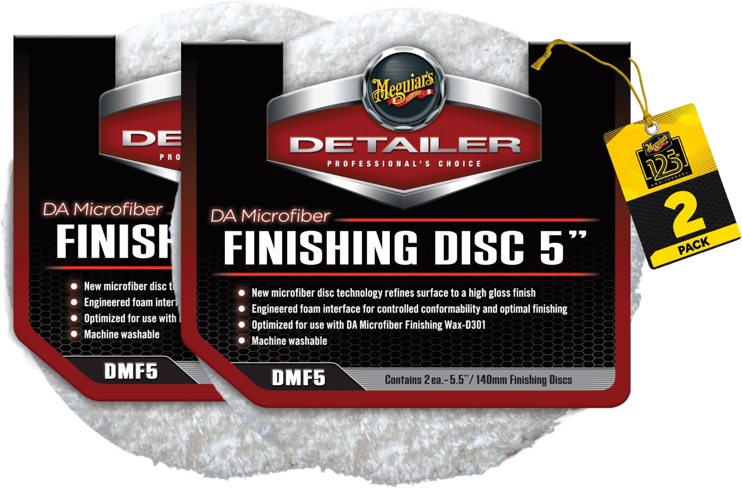 Meguiar's DMF5 Detailer DA Microfibre Finishing Disc 5" (2 Pack), White