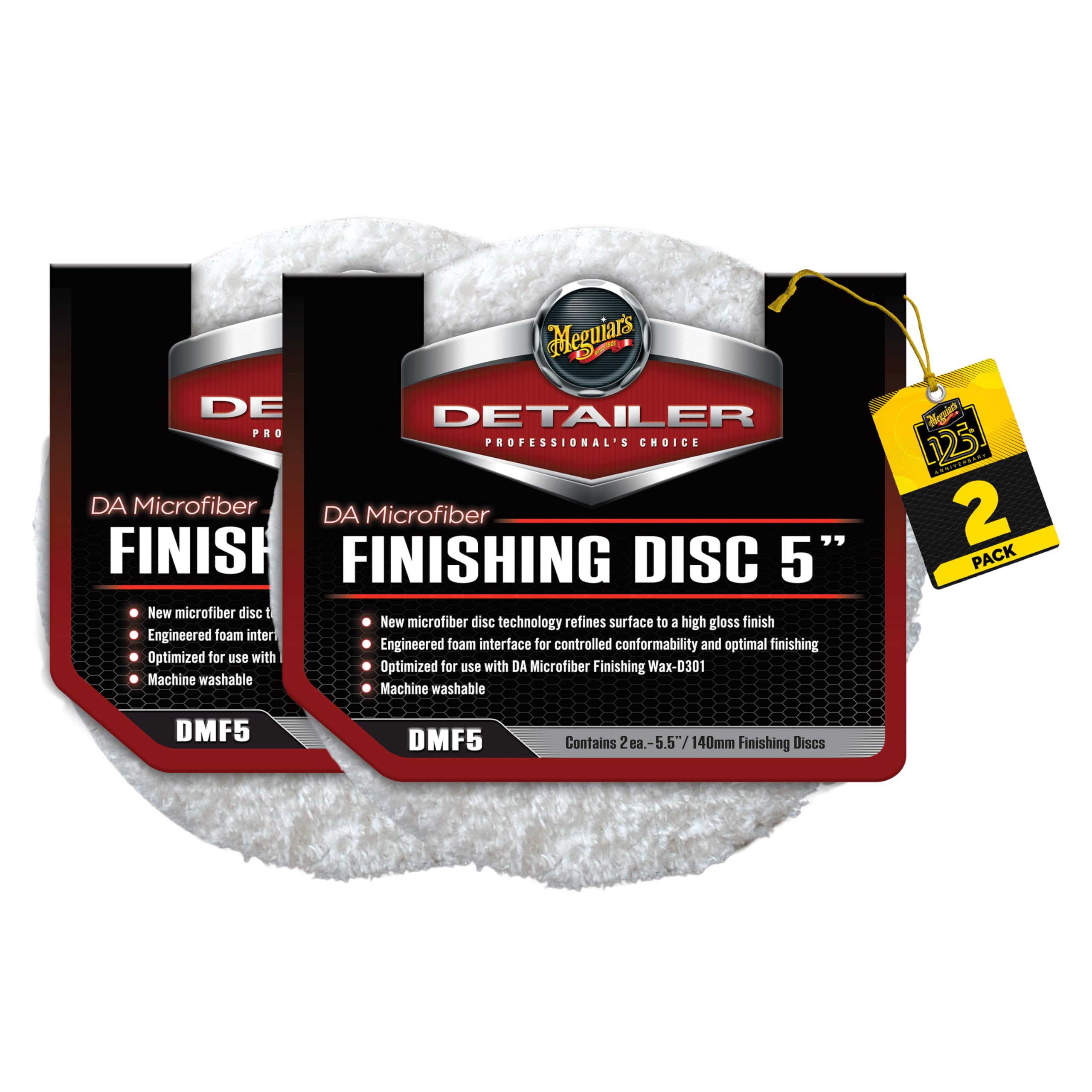 Meguiar's DMF5 Detailer DA Microfibre Finishing Disc 5" (2 Pack), White