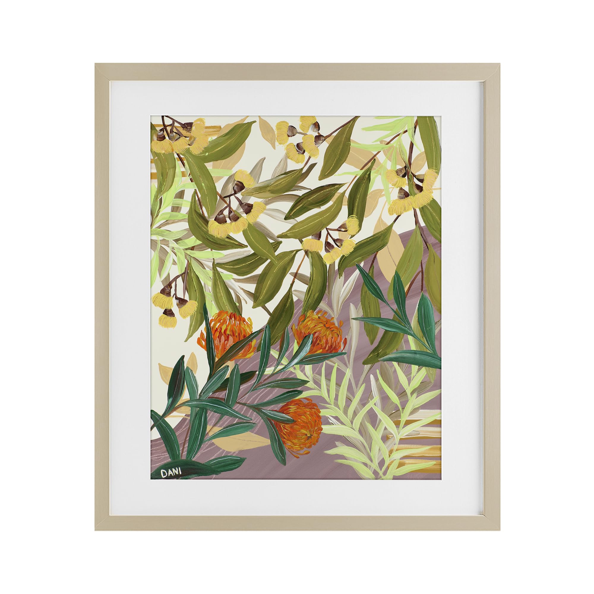 Stupell Industries Harvest Pine (Textured) Walk With Me Florals, 17 X 21 Inch Framed Print Under Glass