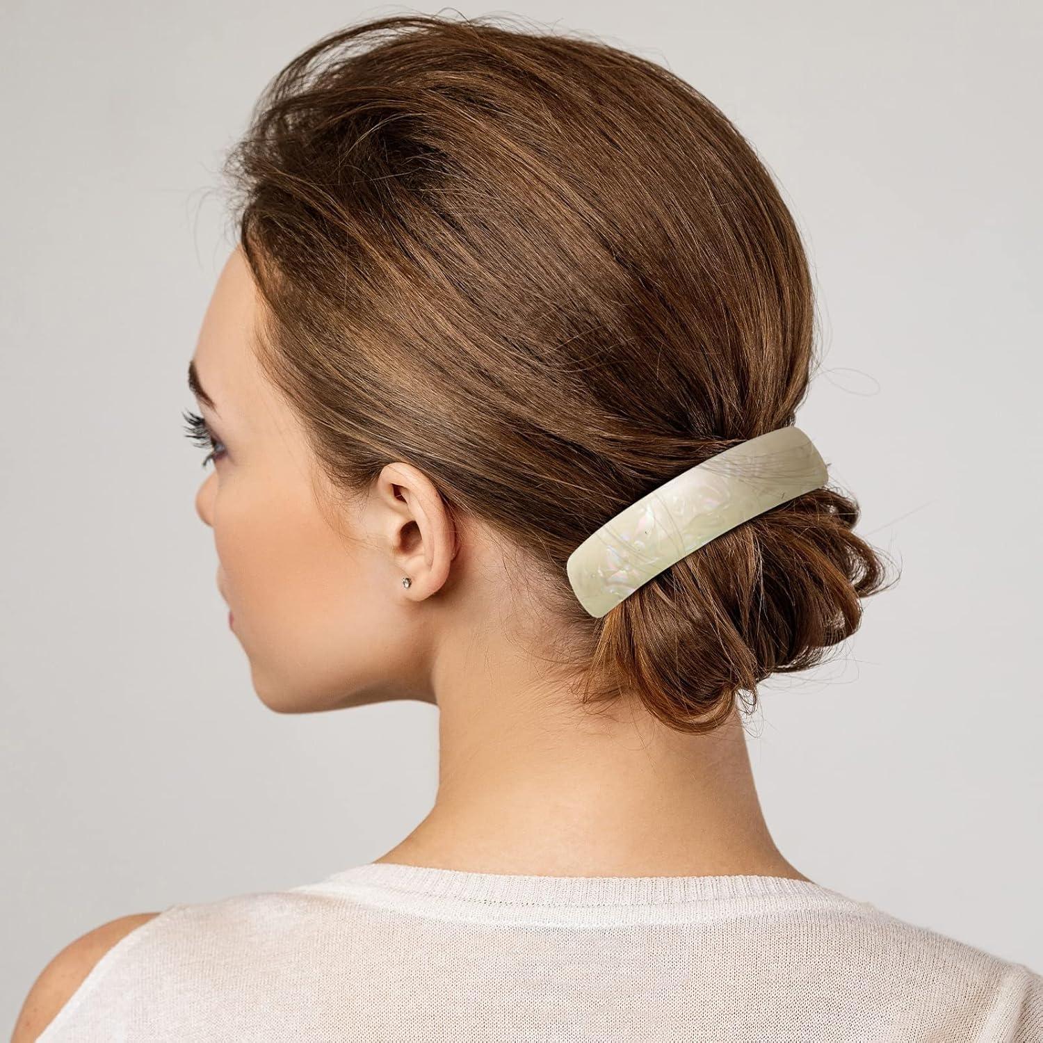 Yinder 9 Pcs Hair Clips Large Hair Barrettes Long Elegant French Barrettes for Women Classic Tortoise Shell Clamp Acetate Retro Clips 3.5' Automatic Clasp Clamp Fashion Gifts for Thin Thick - Image 6