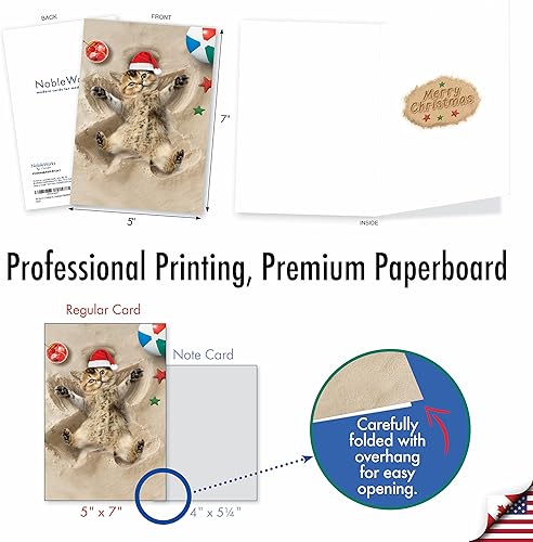 Miniatura 3 de The Best Card Company - 12 tarjetas de felicitación navideñas en caja (1 diseño, 12 tarjetas) - Playa tropical y vacaciones vacaciones, juego a