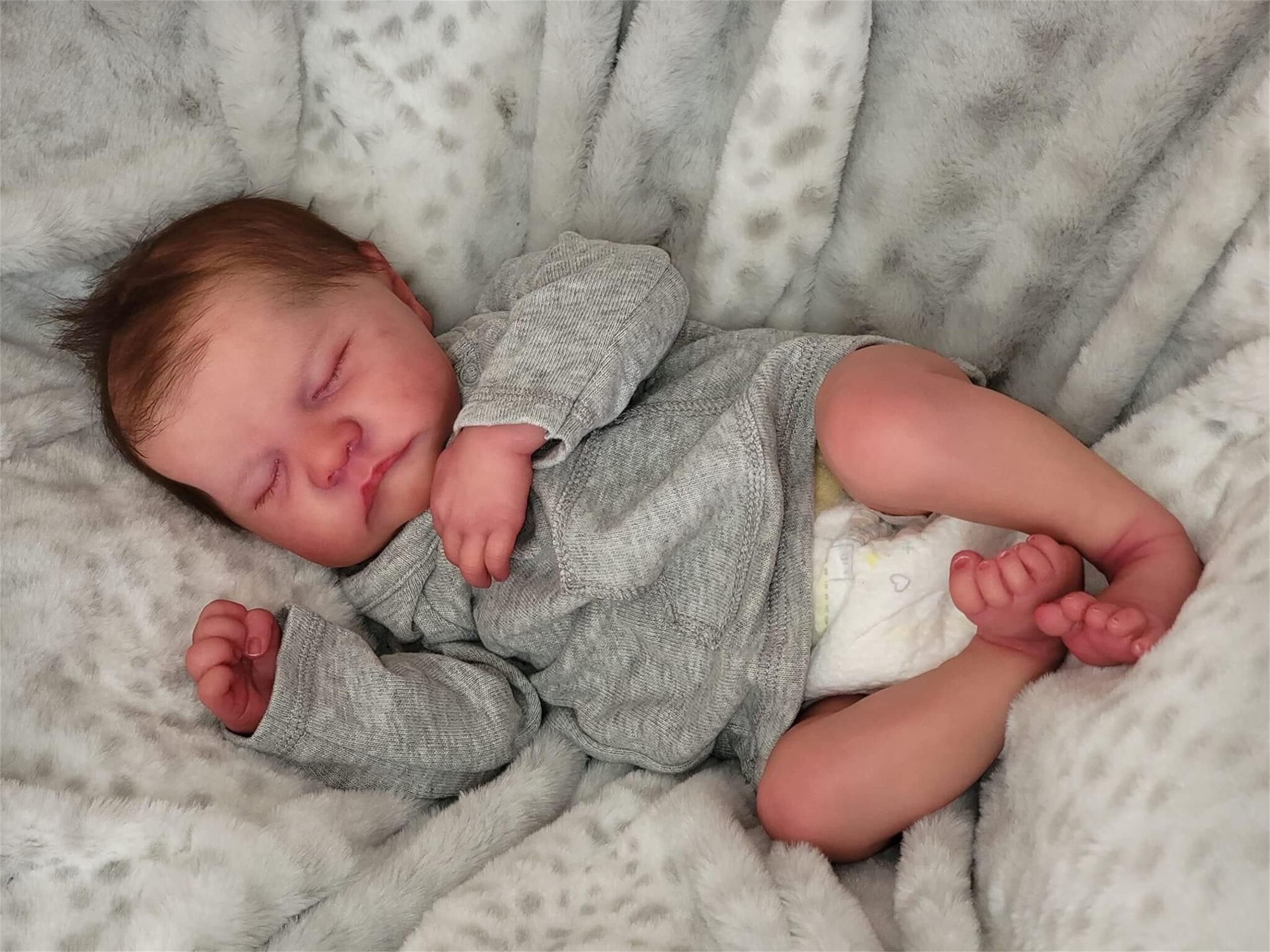 Muñecas de bebé Reborn de 19 pulgadas y 19.3 in, muñeca de bebé realista de silicona, lavable de cuerpo completo, aspecto realista, muñeca de silicona de cuerpo completo, niño 2