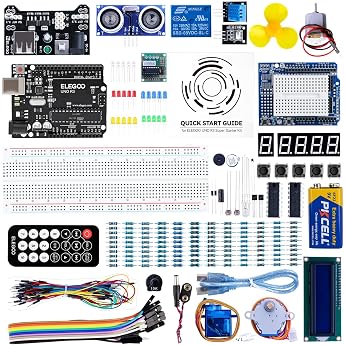 ELEGOO UNO R3 Super Starter Kit Compatible with Arduino IDE Project | Starter set tutorial in German, microcontroller, 5V rel