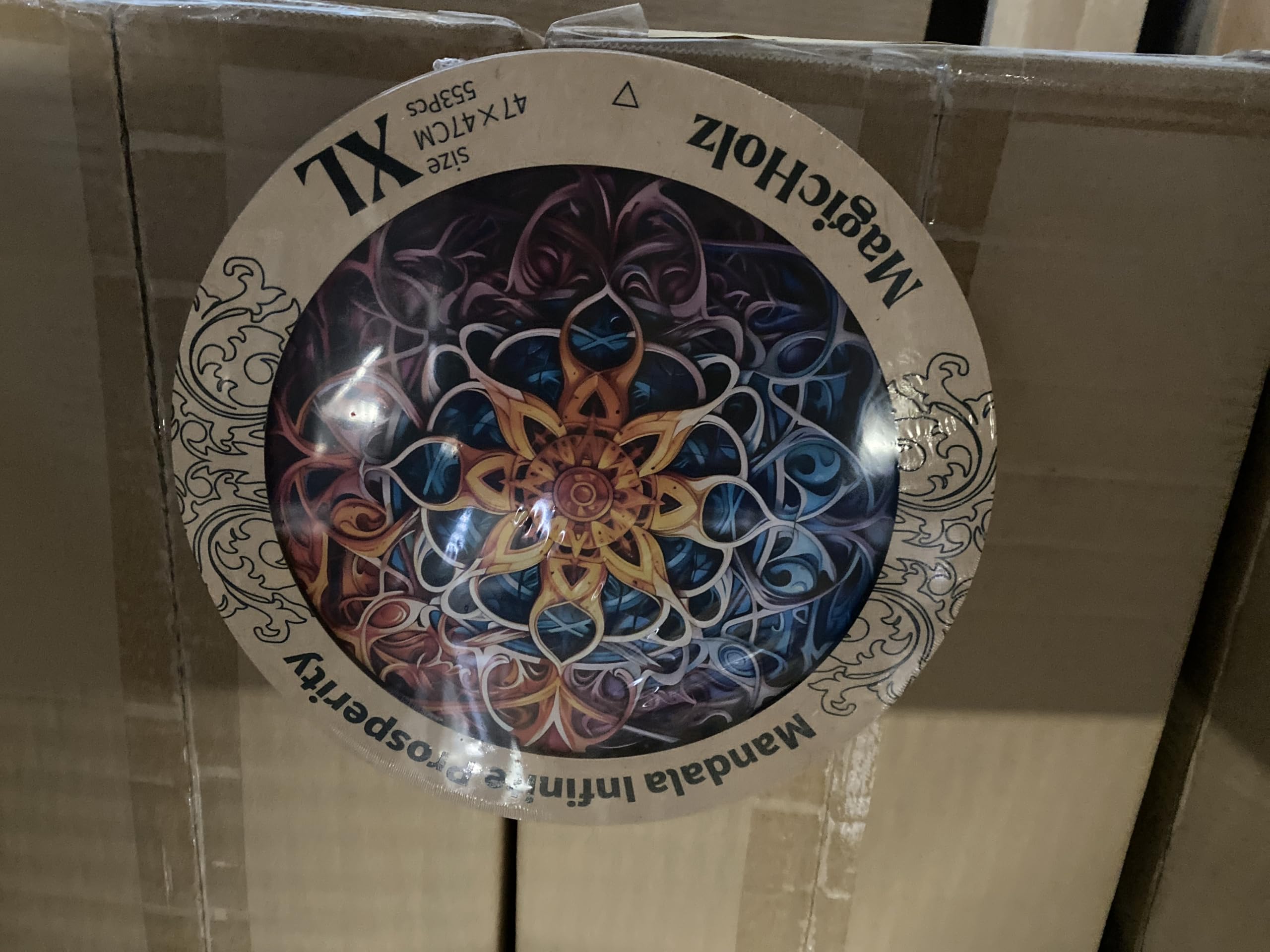 MagicHolz – Holzpuzzle Mandala Unendlicher Reichtum – rundes Holz Puzzle 553 Teile Ø 47 cm – besondere Geschenkidee für Erwachsene & Kinder – inkl.Premium Holzbox